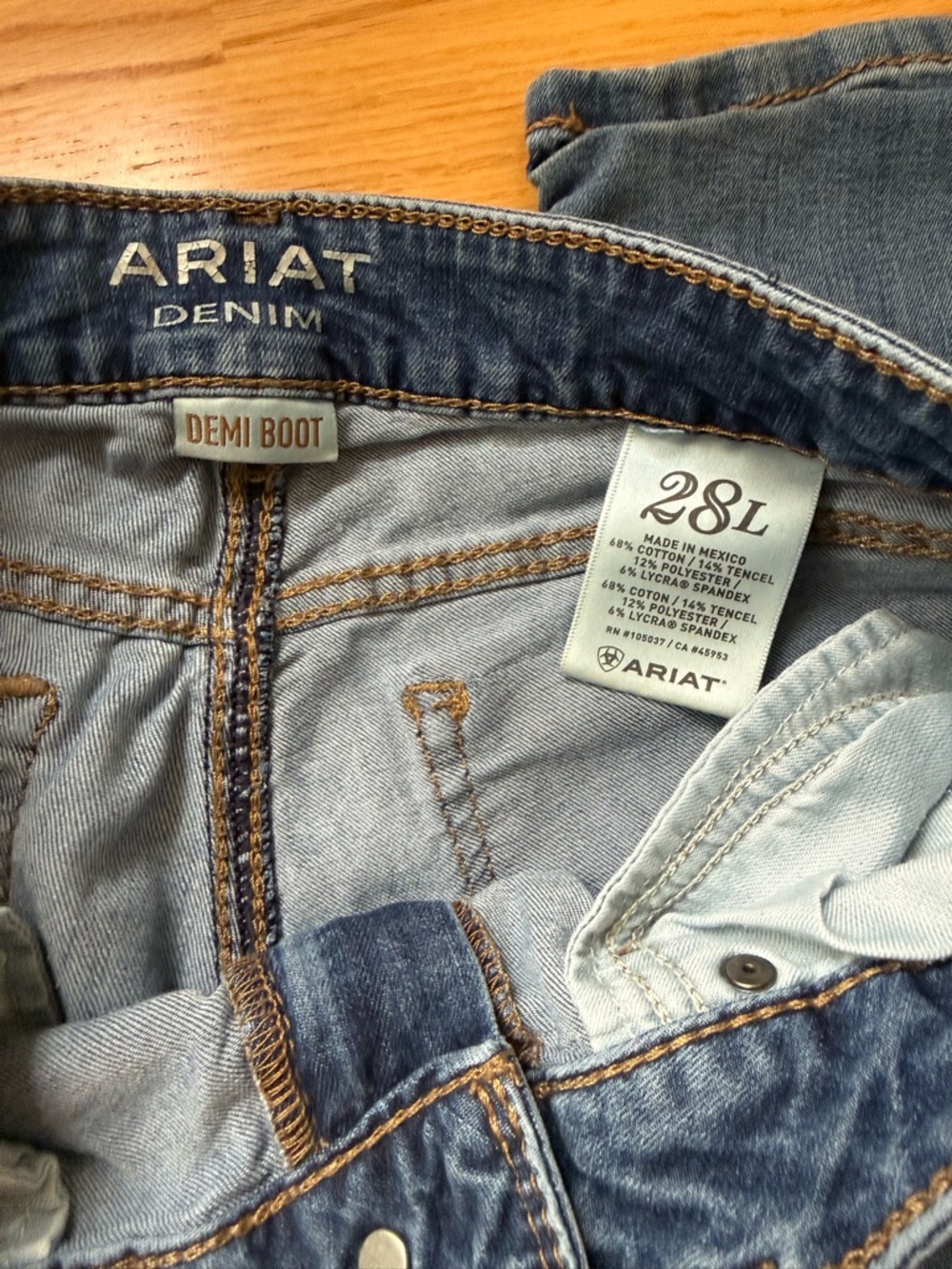 Ariat Denim Demi Boot Jeans Women’s 28L Medium Wash Stretch Bootcut Western - Picture 6 of 10